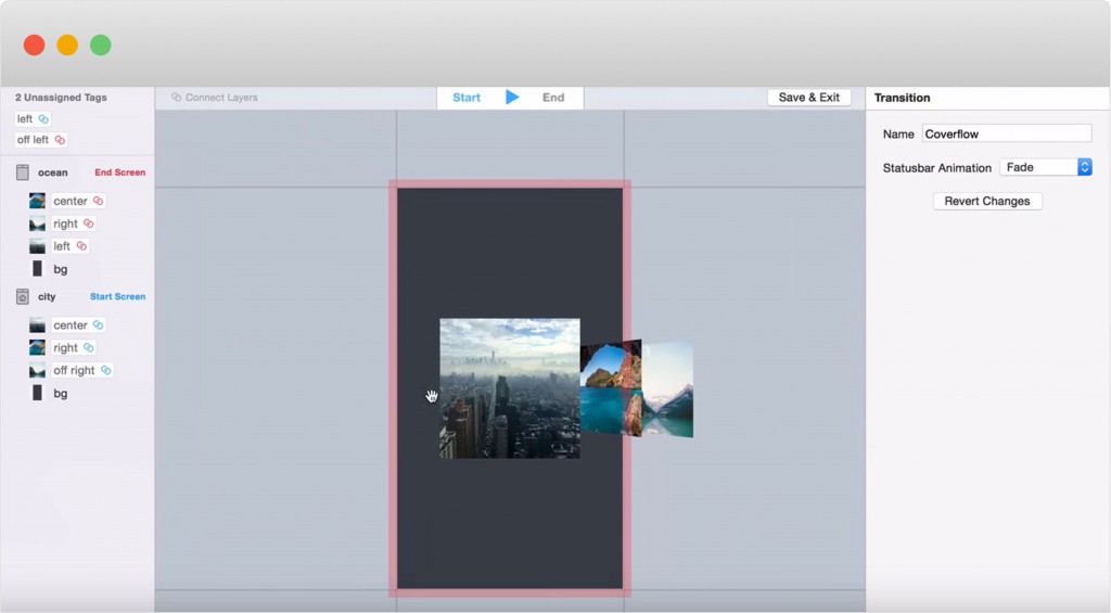 Flinto prototyping tool screenshot