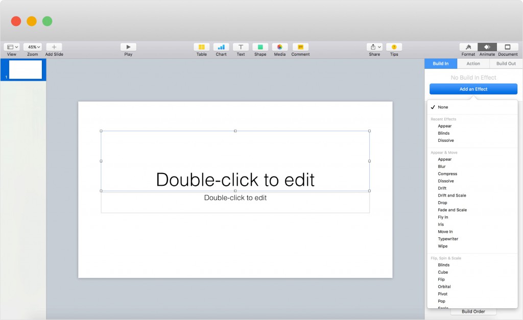 Keynote prototyping tool screenshot